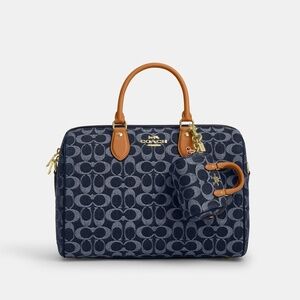 Mini Rowan Bag Charm In Signature Denim